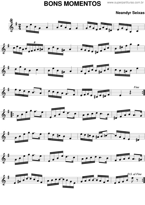 Partitura da música Bons Momentos