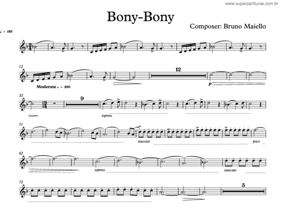 Partitura da música Bony Bony v.4