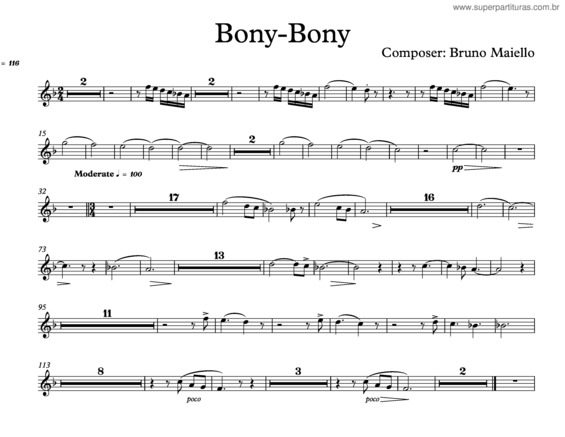 Partitura da música Bony Bony v.8
