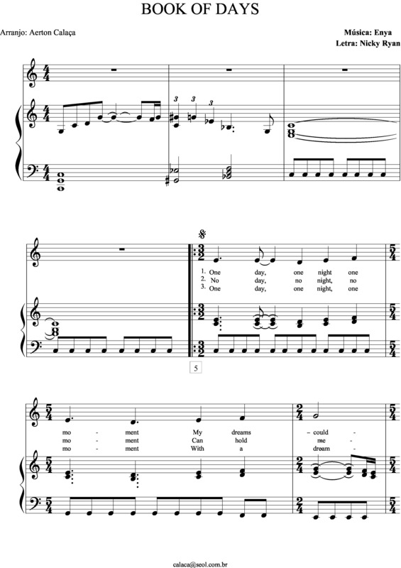 Partitura da música Book Of Days v.3