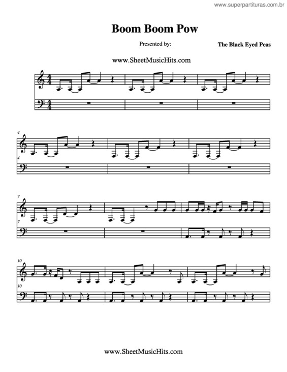 Partitura da música Boom Boom Pow v.3