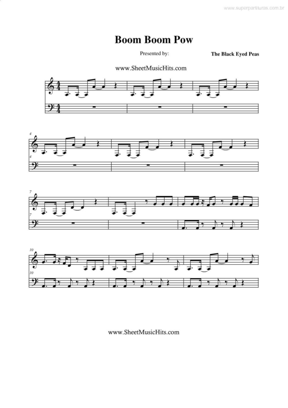 Partitura da música Boom Boom Pow