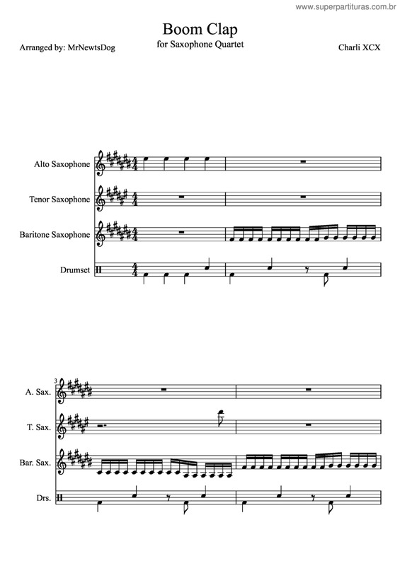 Partitura da música Boom Clap