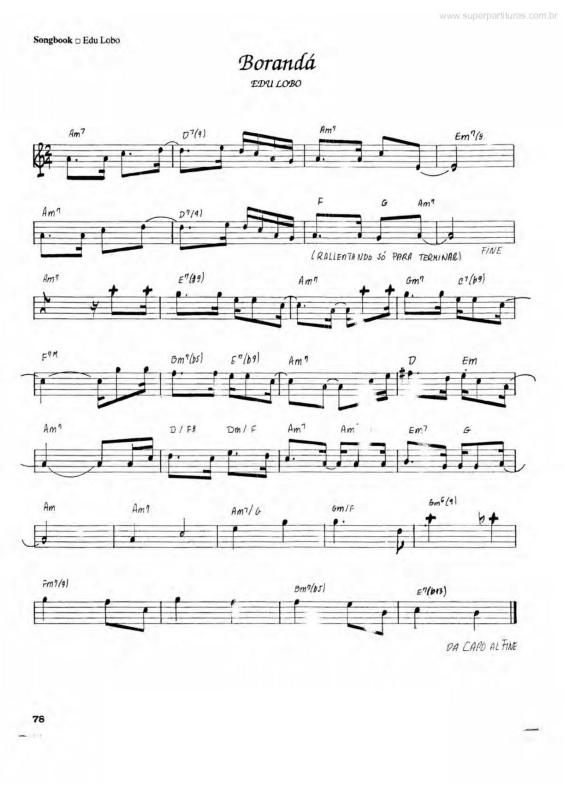 Partitura da música Borandá