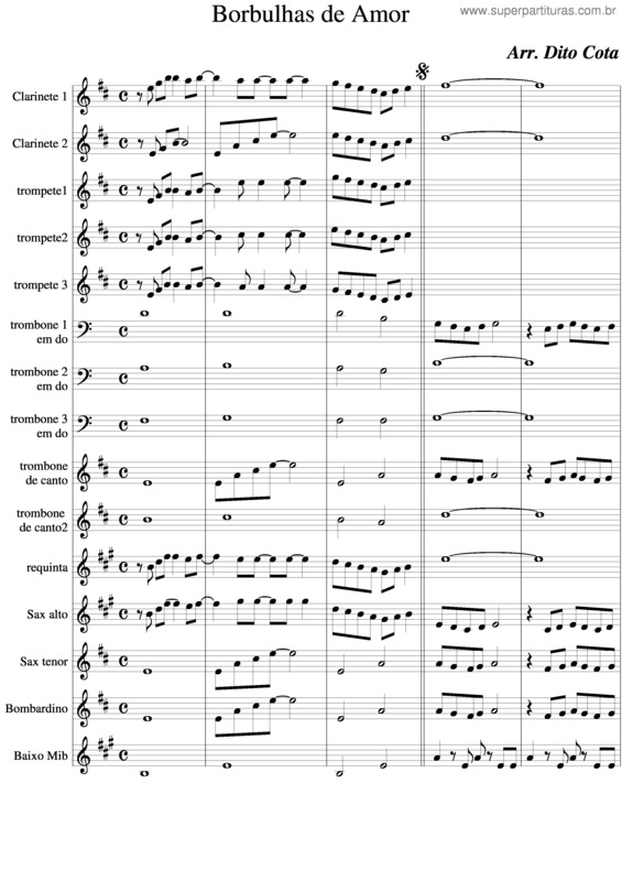 Partitura da música Borbulhas De Amor v.2