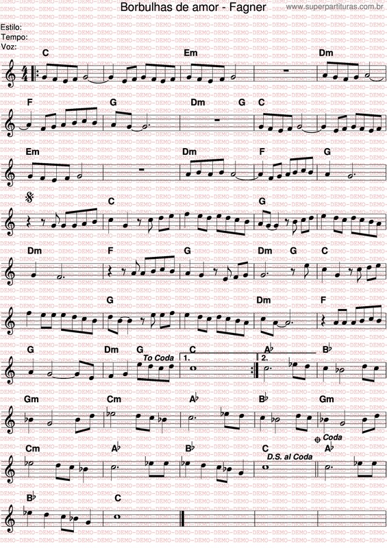 Partitura da música Borbulhas De Amor v.5