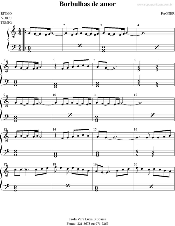 Partitura da música Borbulhas De Amor