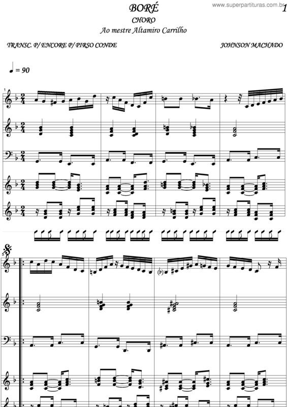 Partitura da música Boré v.2