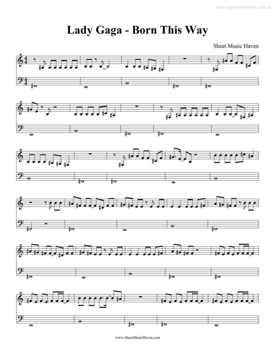 Partitura da música Born This Way