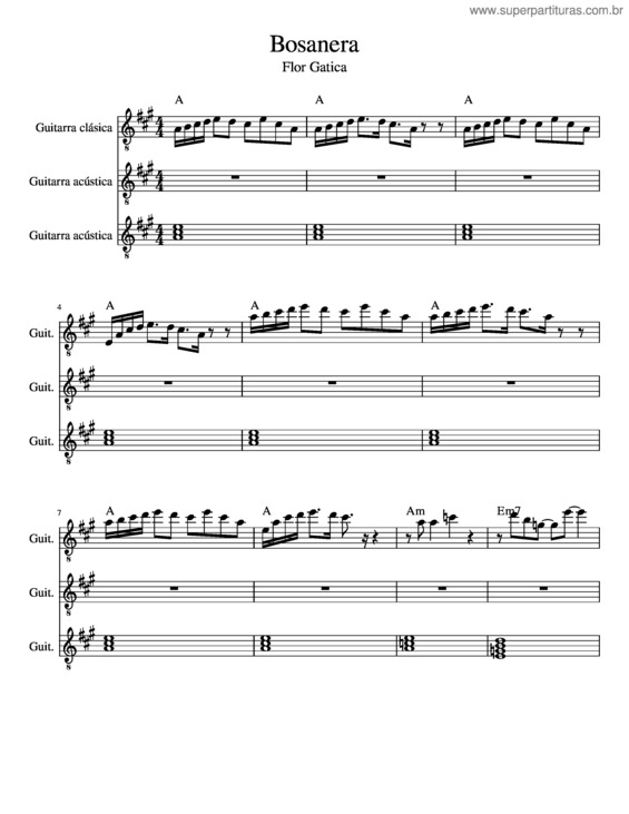 Partitura da música Bosanera Flor Gatica 3 Parti