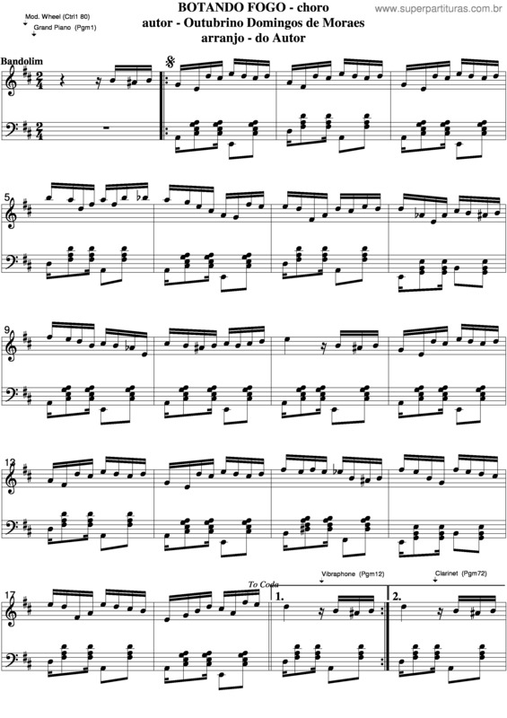 Partitura da música Botando Fogo v.3