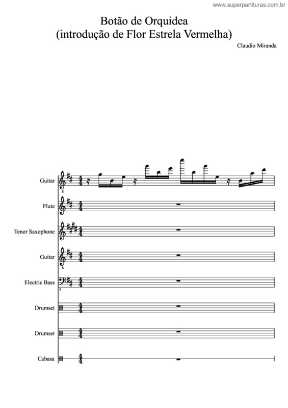 Partitura da música Botão De Orquidea