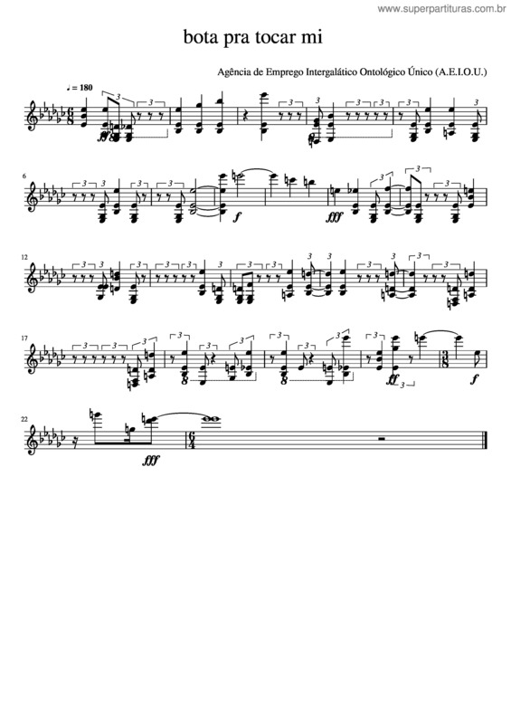 Partitura da música Botapratocarrrr