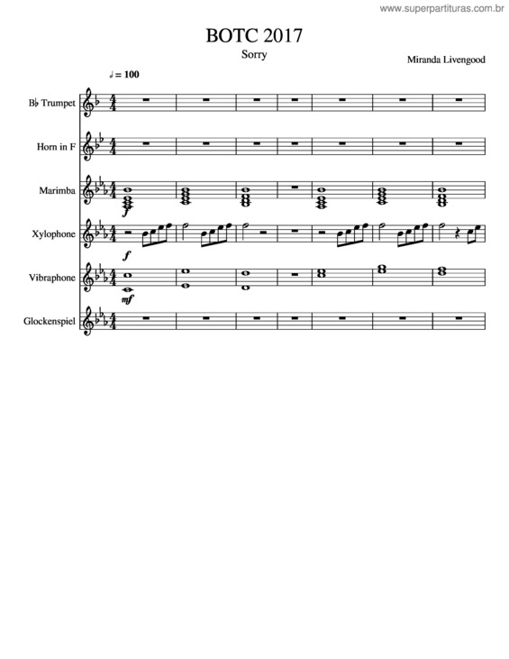 Partitura da música Botc 2017 Drum Feature – Sorry