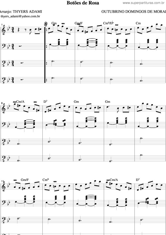 Partitura da música Botôes De Rosa v.3