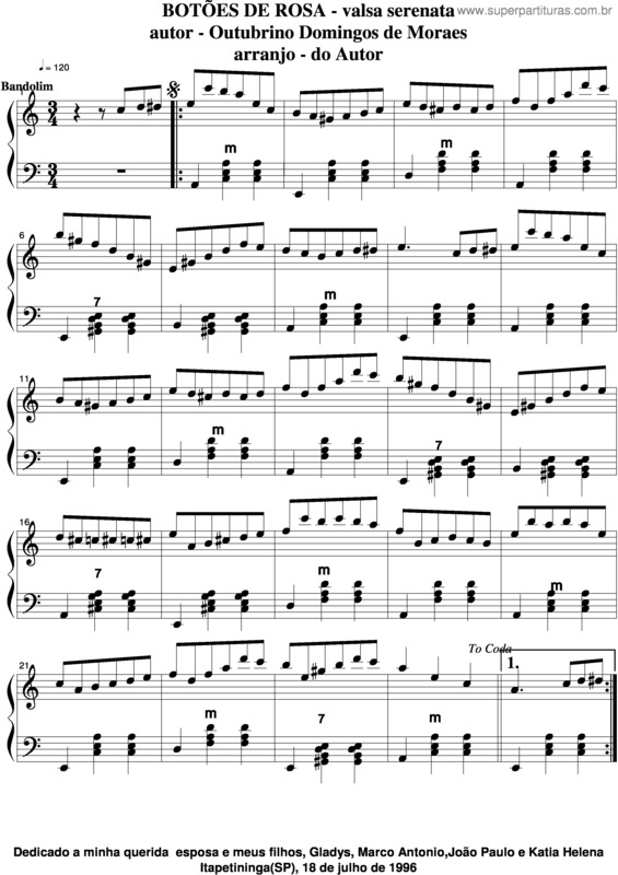 Partitura da música Botões De Rosa v.5