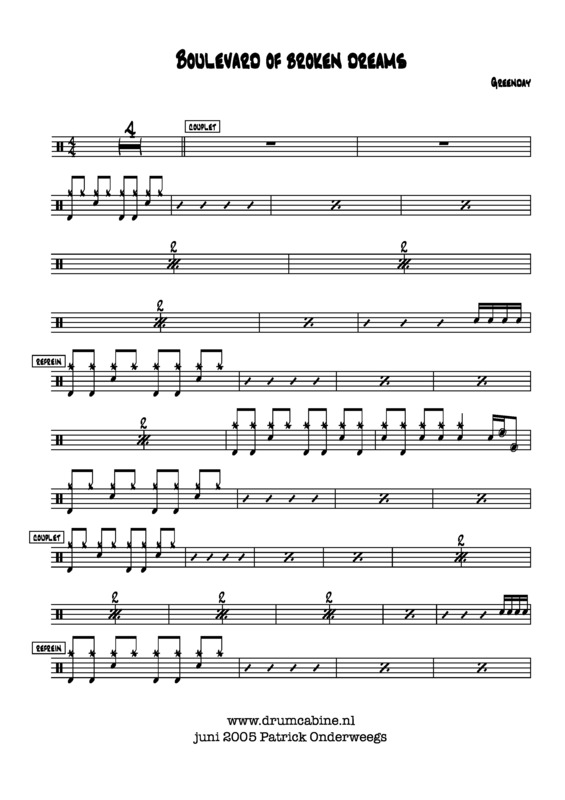 Partitura da música Boulevard Of Broken Dreams v.4