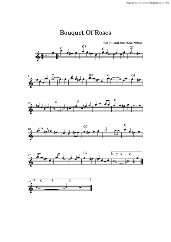 Partitura da música Bouquet Of Roses  Lead Sheet