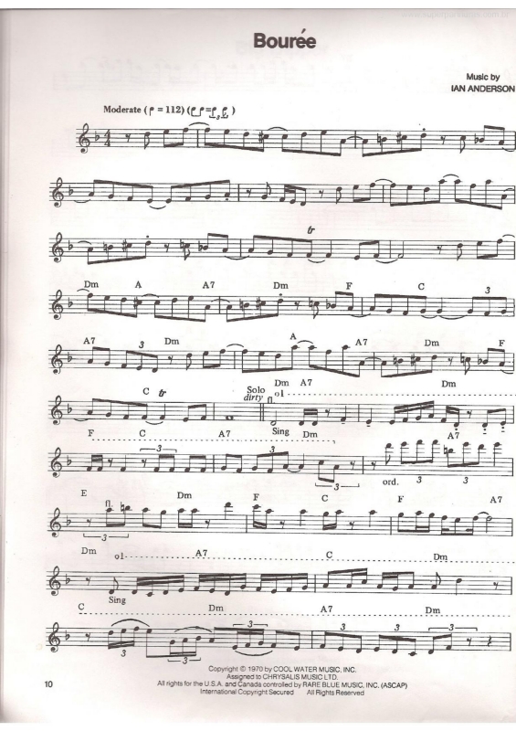 Partitura da música Bourèe v.3