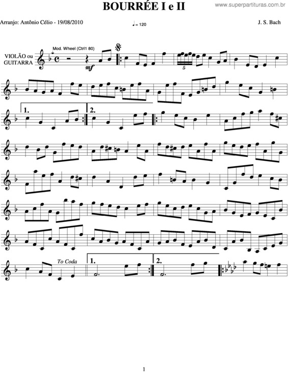 Partitura da música Bouriee v.3