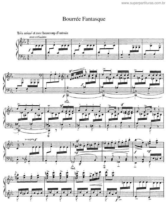 Partitura da música Bourrée fantasque