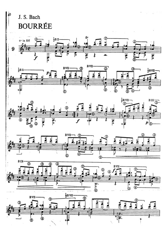 Partitura da música Bourrée v.4