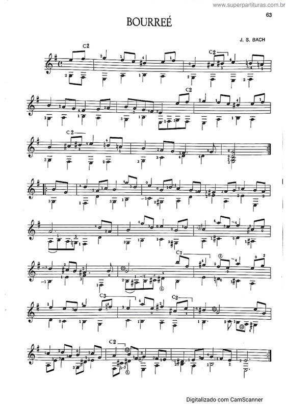 Partitura da música Bourreé v.7
