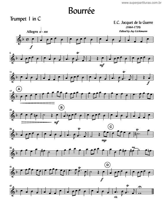 Partitura da música Bourrée v.8