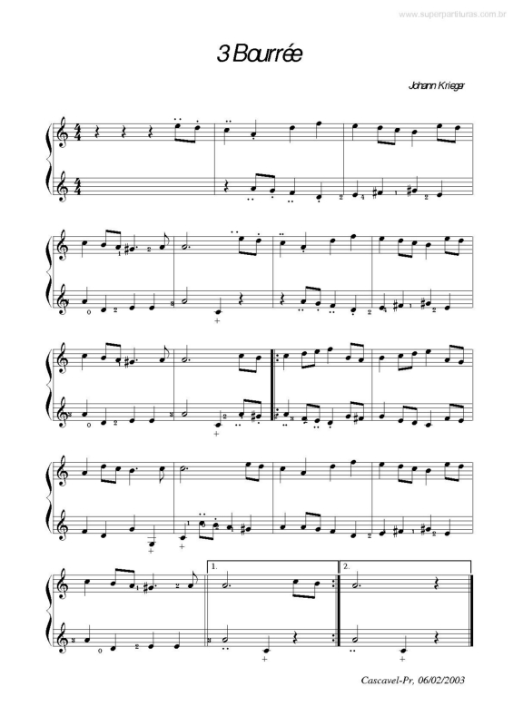 Partitura da música Bourrée