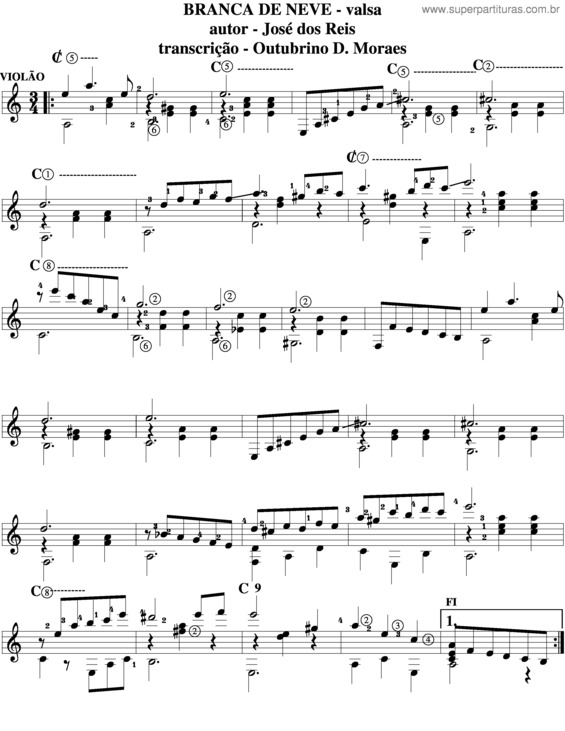 Partitura da música Branca De Neve v.2