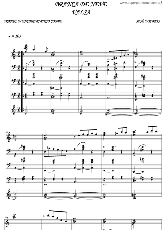 Partitura da música Branca De Neve v.3