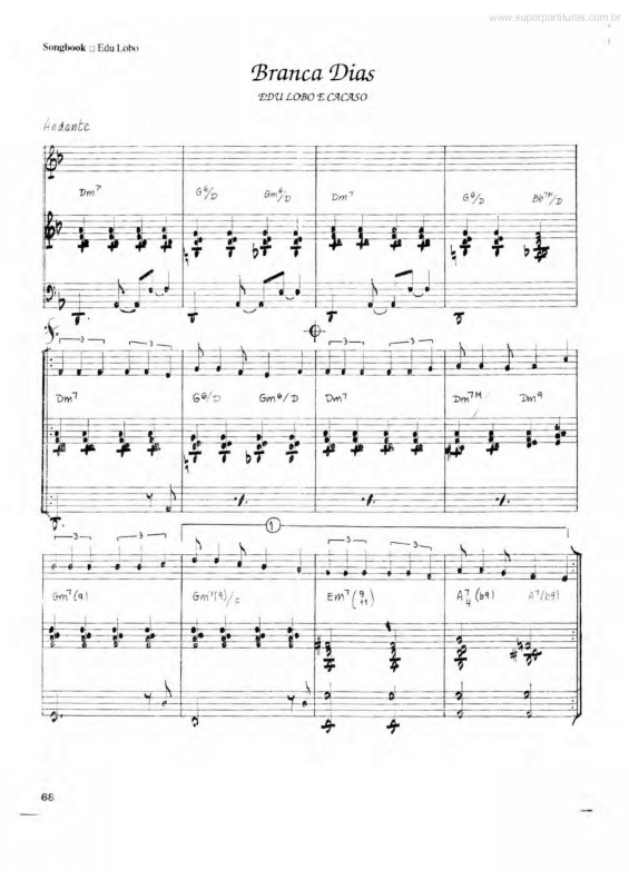 Partitura da música Branca Dias