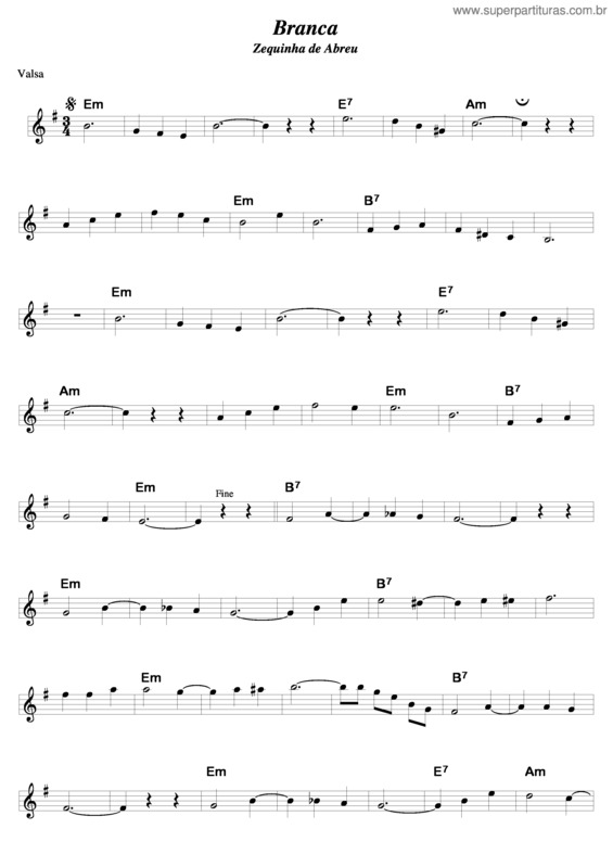 Partitura da música Branca v.12