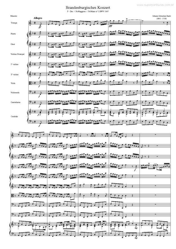 Partitura da música Brandenburgisches Konzert