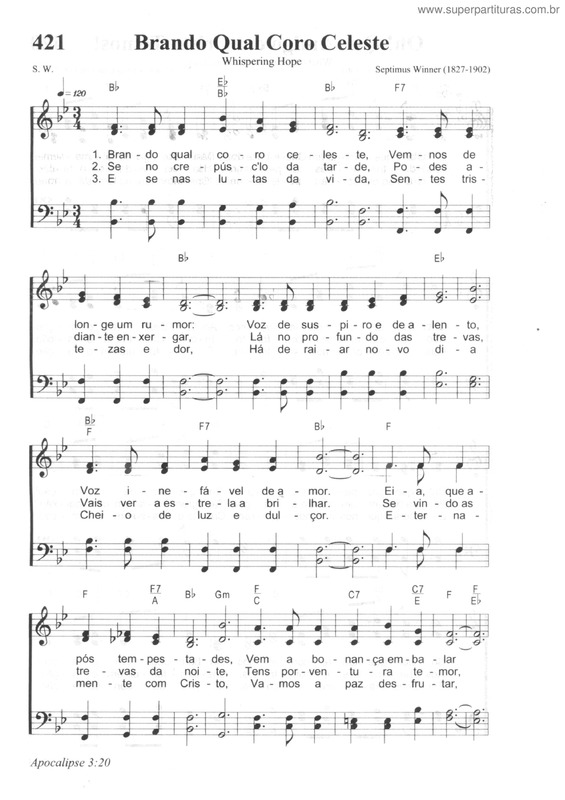 Partitura da música Brando Qual Coro Celeste