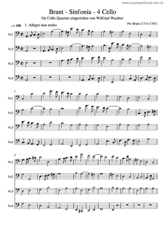 Partitura da música Brant – Sinfonia – 4 Cello