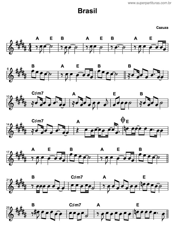 Partitura da música Brasil 2