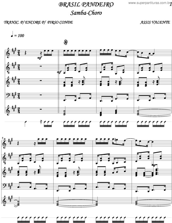 Partitura da música Brasil Pandeiro v.3