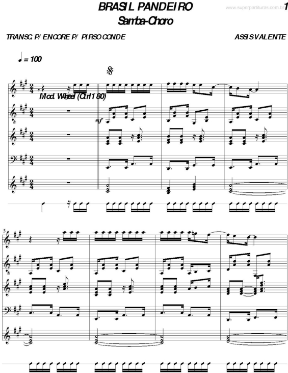 Partitura da música Brasil Pandeiro