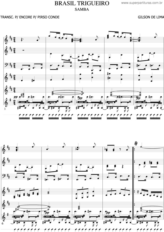 Partitura da música Brasil Trigueiro v.3