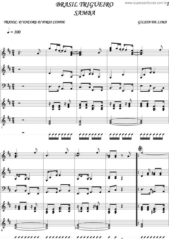 Partitura da música Brasil Trigueiro v.4