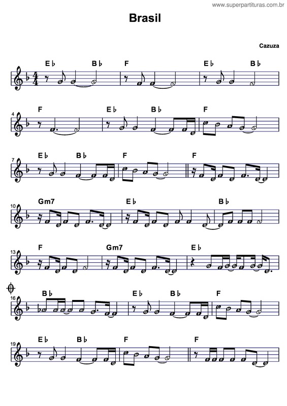 Partitura da música Brasil v.13