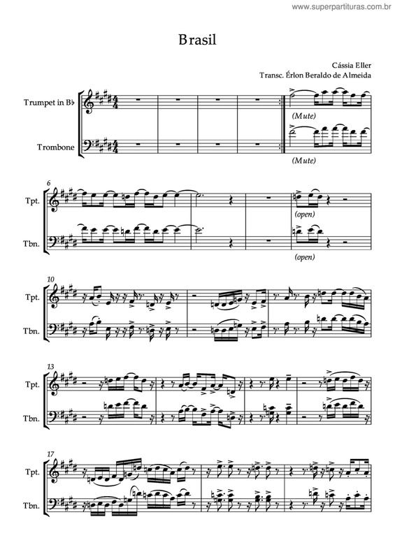 Partitura da música Brasil v.6