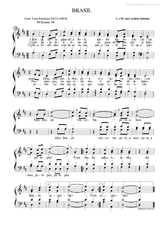 Partitura da música Brasil