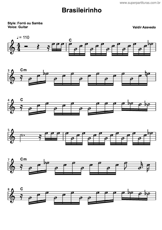 Partitura da música Brasileirinho 2