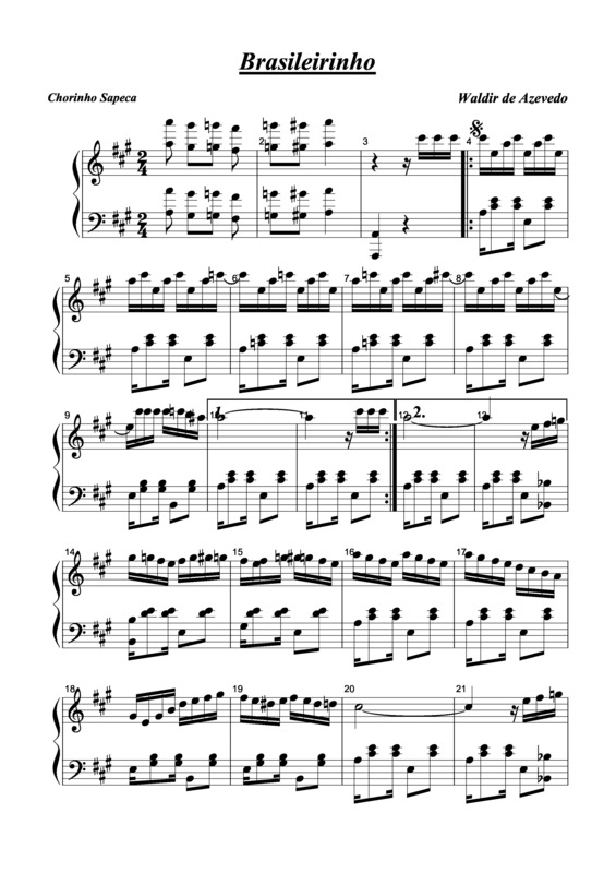 Partitura da música Brasileirinho v.31