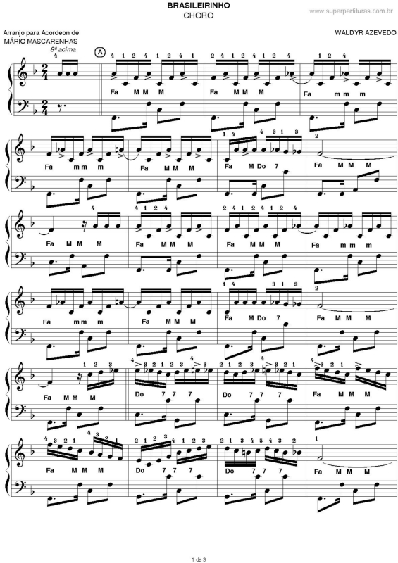 Partitura da música Brasileirinho v.8