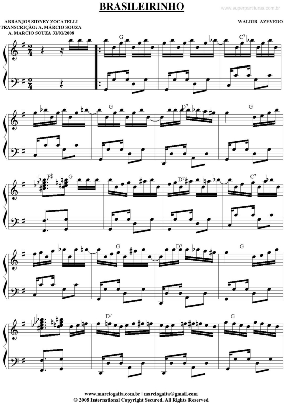 Partitura da música Brasileirinho v.9