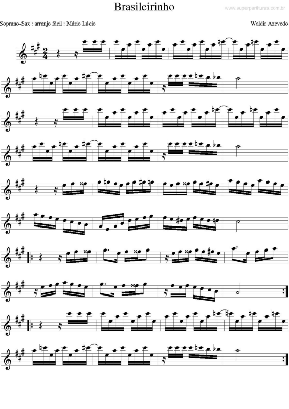 Partitura da música Brasileirinho