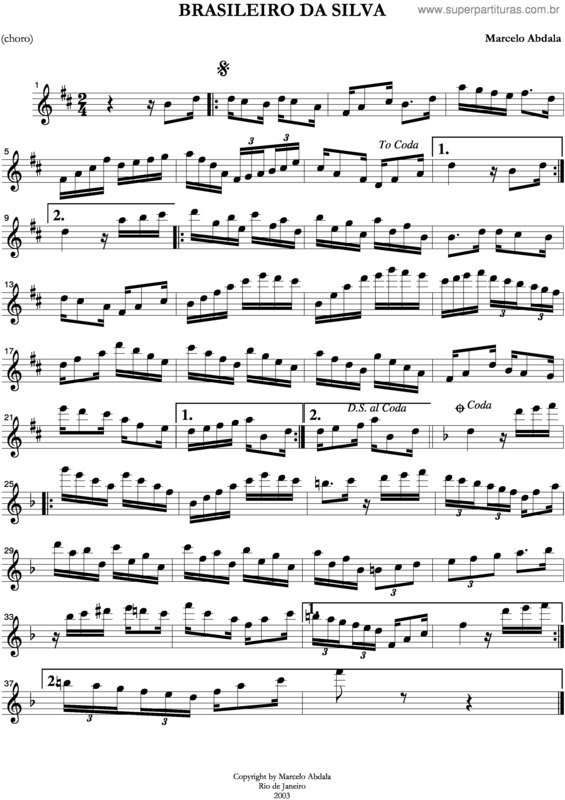 Partitura da música Brasileiro Da Silva